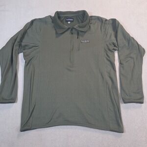 Local Boy Outfitters Waffle 1/2 Zip Pullover Olive Green Mens Large Hunting